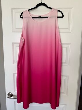 SHEIN Pink Ombre Midi Shift Dress